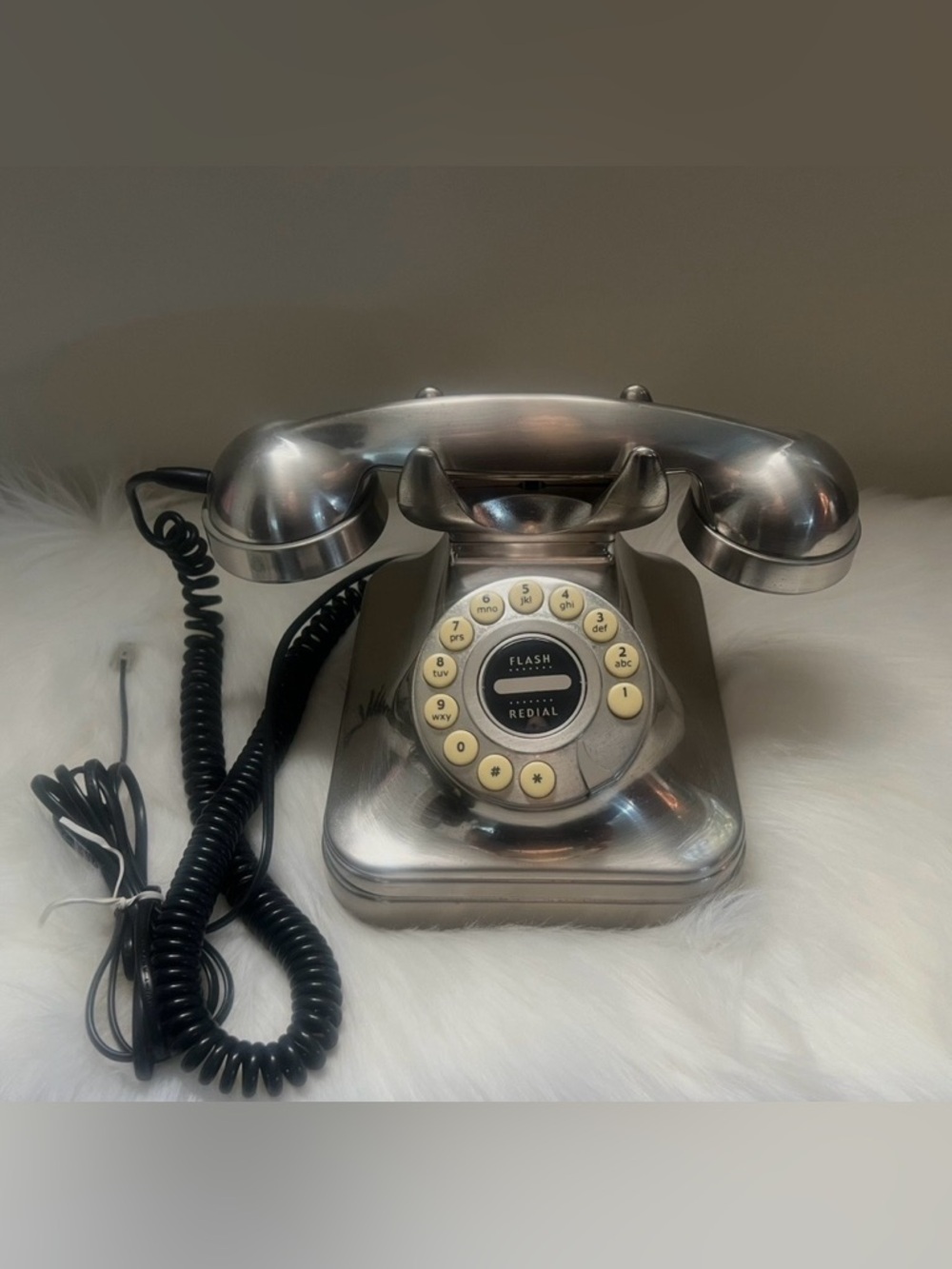 Pottery Barn - Classic Retro Desk Phone in Brushed Silver
